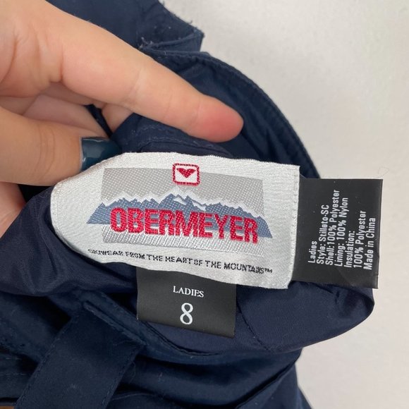 VTG Woman's Sz 8 Navy Blue Belted Stiletto Style Stirrup Snow Pants - Picture 5 of 7